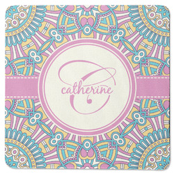 Bohemian Art Square Rubber Backed Coaster (Personalized)