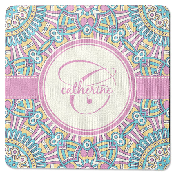 Custom Bohemian Art Square Rubber Backed Coaster (Personalized)