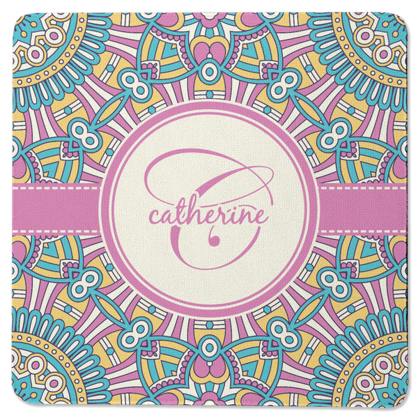Custom Bohemian Art Square Rubber Backed Coaster (Personalized)