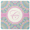 Bohemian Art Square Rubber Backed Coaster (Personalized)
