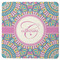 Bohemian Art Square Rubber Backed Coaster (Personalized)