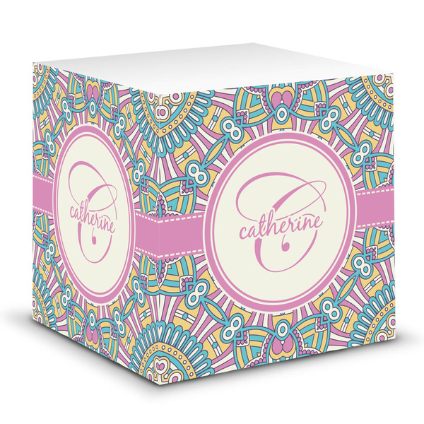 Custom Bohemian Art Sticky Note Cube (Personalized)