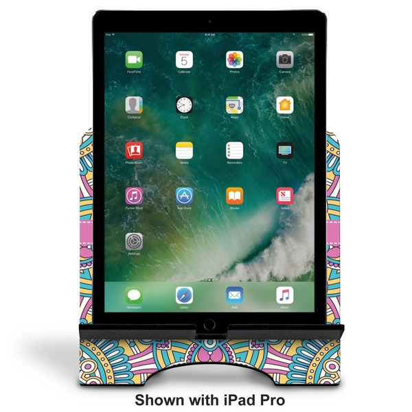 Bohemian Art Stylized Tablet Stand - Front with ipad