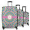 Bohemian Art 3 Piece Luggage Set - 20" Carry On, 24" Medium Checked, 28" Large Checked (Personalized)