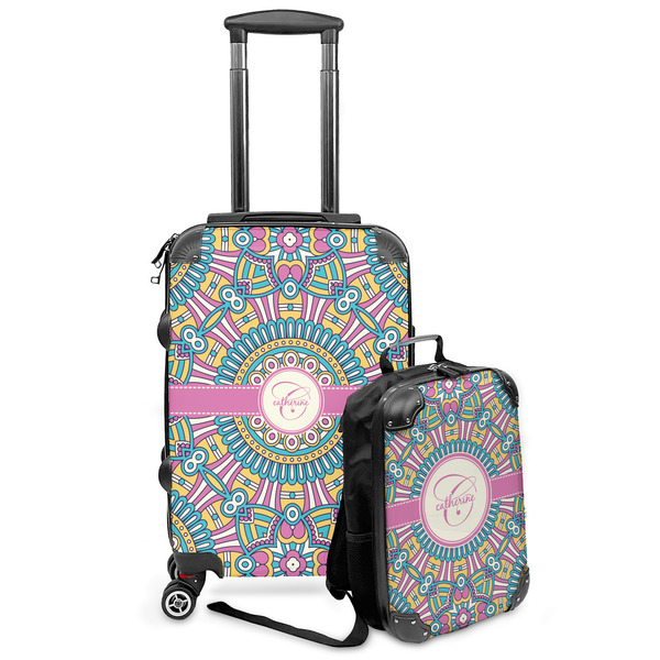 Custom Bohemian Art Kids 2-Piece Luggage Set - Suitcase & Backpack (Personalized)