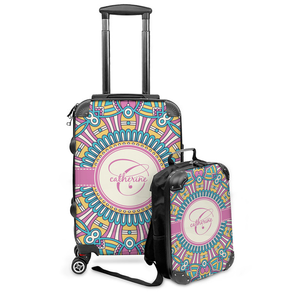 Custom Bohemian Art Kids 2-Piece Luggage Set - Suitcase & Backpack (Personalized)