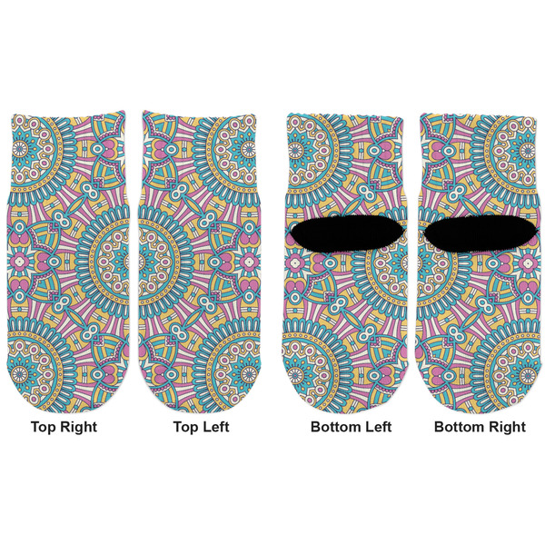 Bohemian Art Toddler Ankle Socks - Double Pair - Front and Back - Apvl