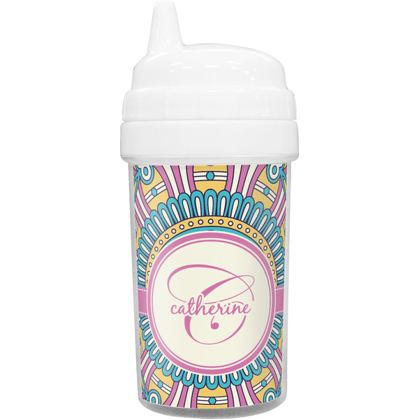 Custom Bohemian Art Toddler Sippy Cup (Personalized)