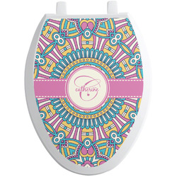 Bohemian Art Toilet Seat Decal - Elongated (Personalized)
