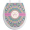 Bohemian Art Toilet Seat Decal - Round (Personalized)