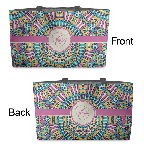Bohemian Art Tote w/Black Handles - Front & Back Views