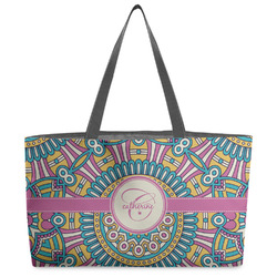Bohemian Art Beach Totes Bag - w/ Black Handles (Personalized)