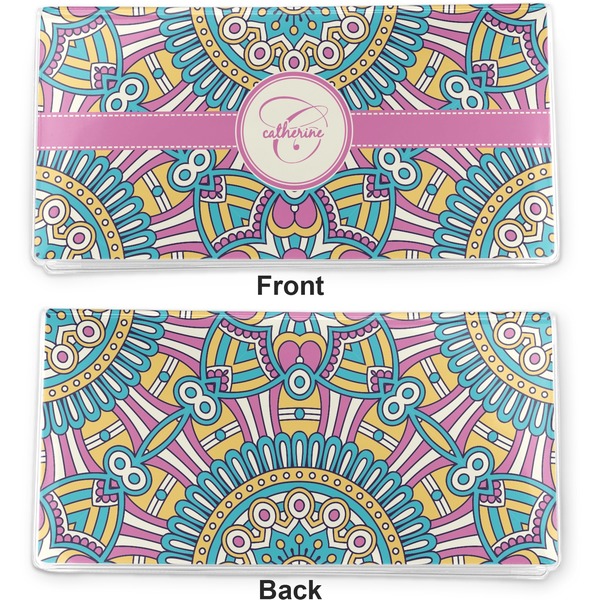 Bohemian Art Vinyl Check Book Cover - Front and Back
