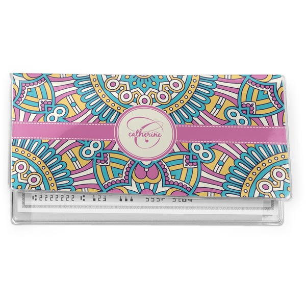 Custom Bohemian Art Vinyl Checkbook Cover (Personalized)