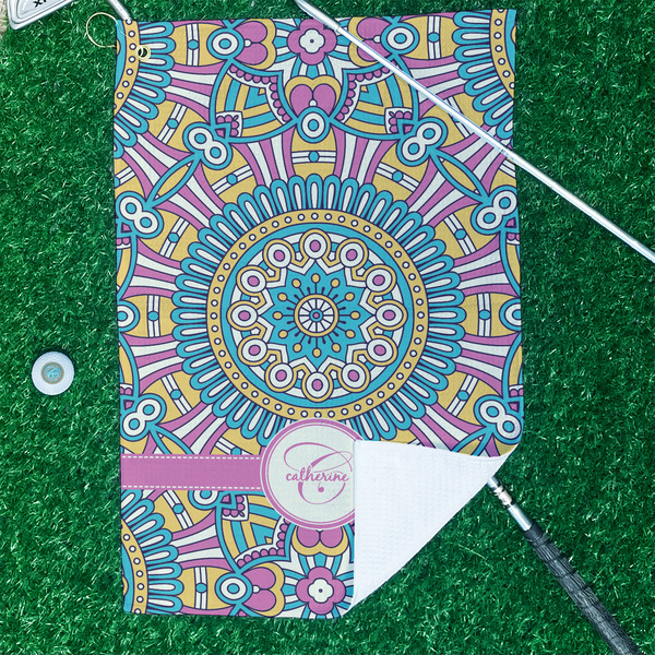 Bohemian Art Waffle Weave Golf Towel - In Context