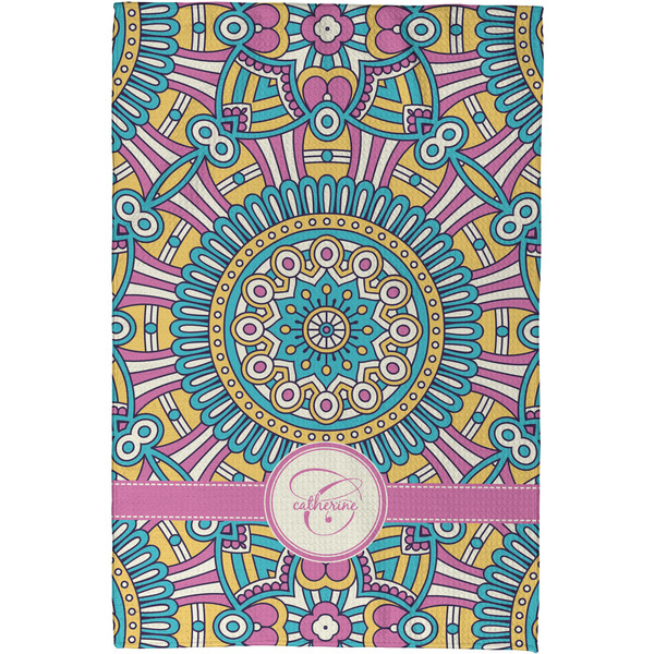 Bohemian Art Waffle Weave Towel - Full Color Print - Approval Image