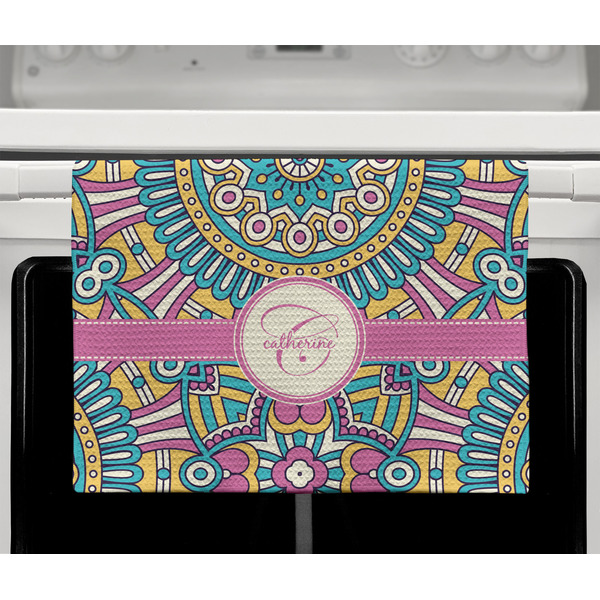 Bohemian Art Waffle Weave Towel - Full Color Print - Lifestyle2 Image