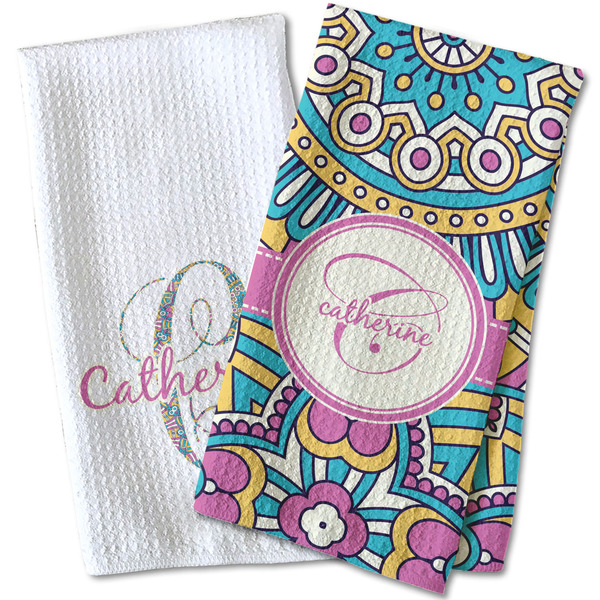 Bohemian Art Waffle Weave Towels - Two Print Styles