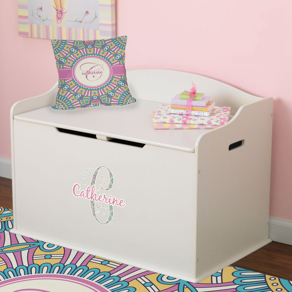 Bohemian Art Wall Name & Initial Small on Toy Chest