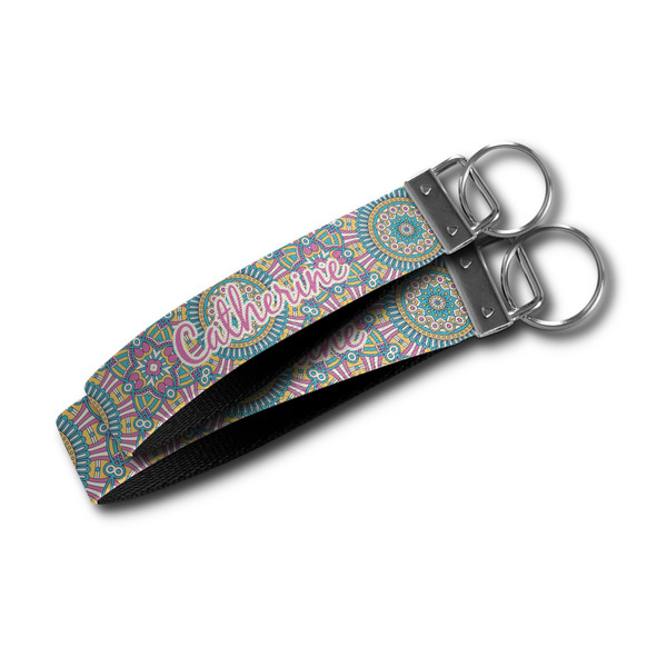 Bohemian Art Webbing Keychain FOBs - Size Comparison