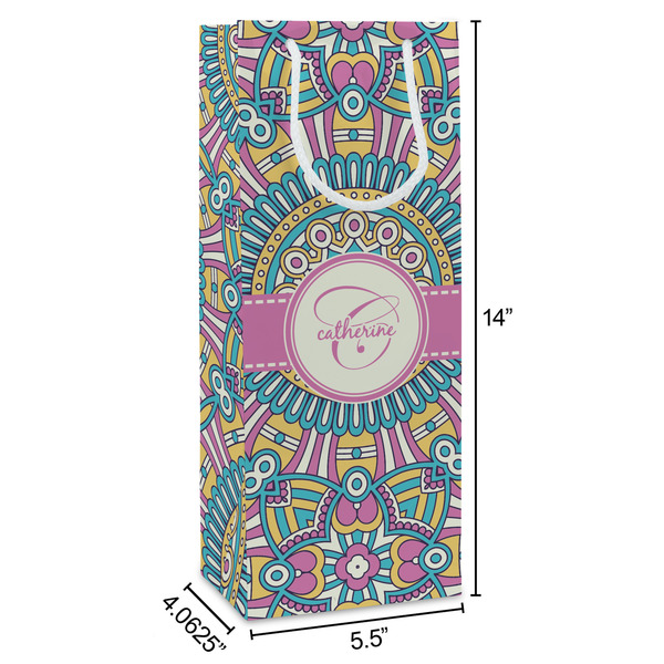 Bohemian Art Wine Gift Bag - Dimensions