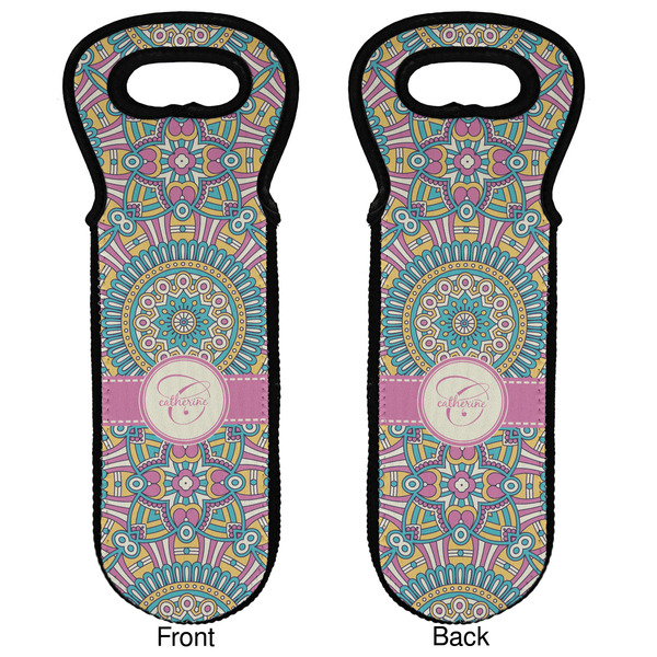 Bohemian Art Wine Tote Front & Back