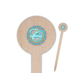 Bohemian Art 6" Round Wooden Food Picks - Single Sided (Personalized)