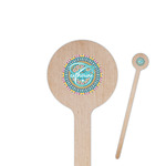 Bohemian Art 6" Round Wooden Stir Sticks - Double Sided (Personalized)