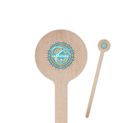 Bohemian Art 7.5" Round Wooden Stir Sticks - Single Sided (Personalized)