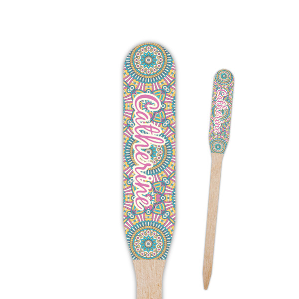Custom Bohemian Art Paddle Wooden Food Picks (Personalized)