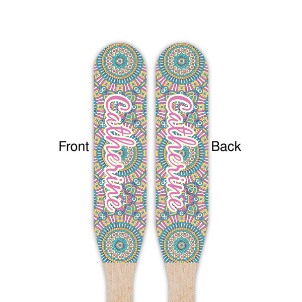 Bohemian Art Wooden Food Pick - Paddle - Double Sided - Front & Back