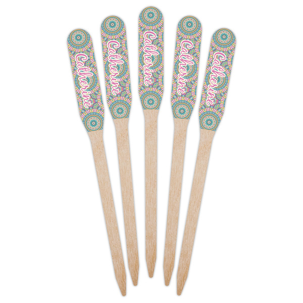 Bohemian Art Wooden Food Pick - Paddle - Fan View