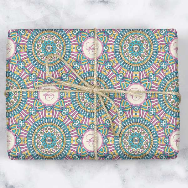 Bohemian Art Wrapping Paper Roll - Matte - Wrapped Box