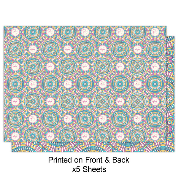 Bohemian Art Wrapping Paper Sheet - Double Sided - Front