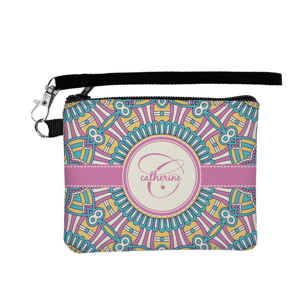 Custom Bohemian Art Wristlet ID Case w/ Name and Initial