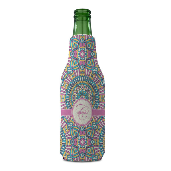 Bohemian Art Zipper Bottle Cooler - FRONT (bottle)