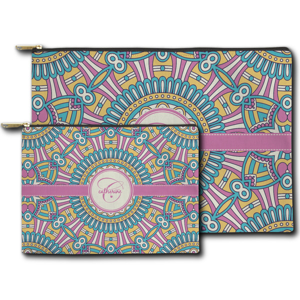 Bohemian Art Zippered Pouches - Size Comparison