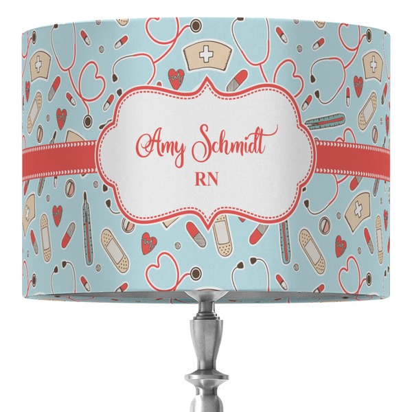 Custom Nurse 16" Drum Lamp Shade - Fabric (Personalized)