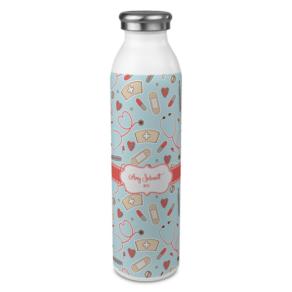 Custom Nurse 20oz Stainless Steel Water Bottle - Full Print (Personalized)