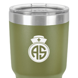 Nurse 30 oz Stainless Steel Tumbler - Olive - Single-Sided (Personalized)