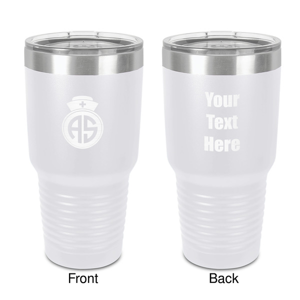 Custom Nurse 30 oz Stainless Steel Tumbler - White - Double-Sided (Personalized)