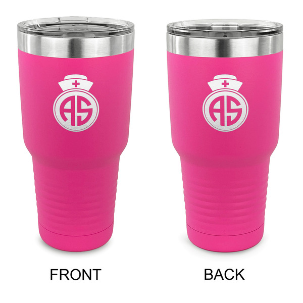 Custom Nurse 30 oz Stainless Steel Tumbler - Pink - Double Sided (Personalized)