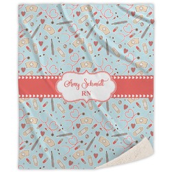 Nurse Sherpa Throw Blanket (Personalized)
