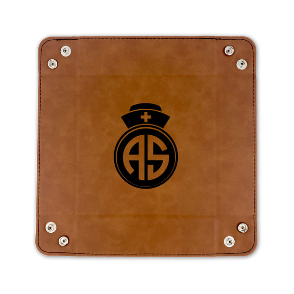 Nurse 6" x 6" Leatherette Snap Up Tray - FLAT FRONT