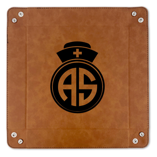 Nurse 9" x 9" Leatherette Snap Up Tray - APPROVAL (FLAT)