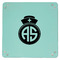 Nurse 9" x 9" Teal Leatherette Snap Up Tray - APPROVAL