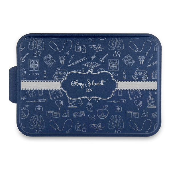 Custom Nurse Aluminum Baking Pan with Navy Lid (Personalized)
