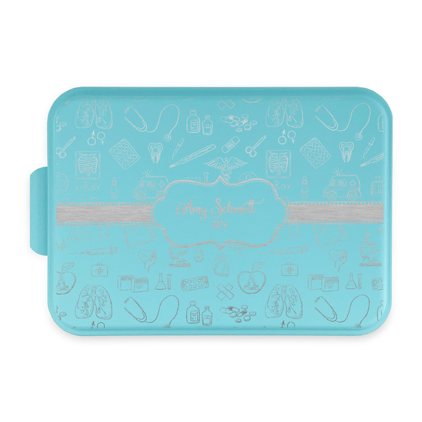 Custom Nurse Aluminum Baking Pan with Teal Lid (Personalized)