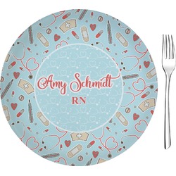 Nurse 8" Glass Appetizer / Dessert Plates - Single or Set (Personalized)