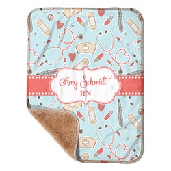 Nurse Sherpa Baby Blanket - 30" x 40" w/ Name or Text